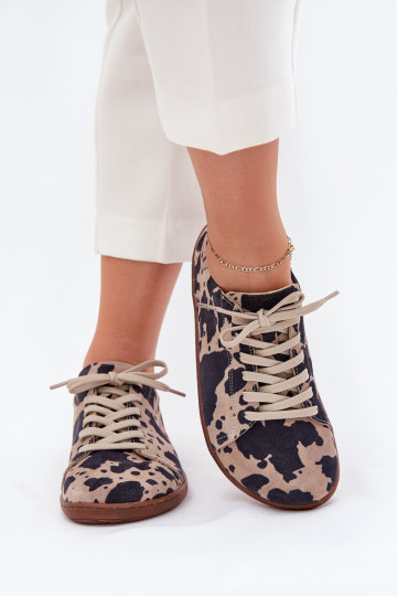 Brūna-beige mākslīgās zamšā casual apavi Barefoot Zazoo N1120 2