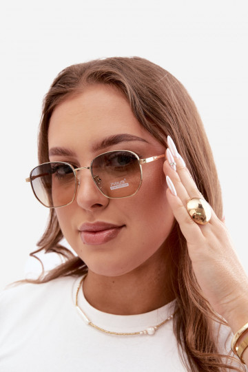 Saulesbrilles ar plānām rāmēm UV 400 dzeltenā krāsā