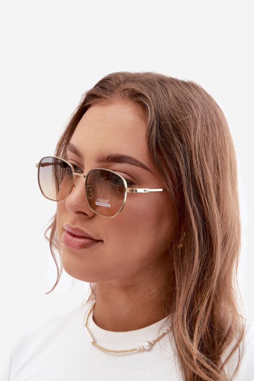 Saulesbrilles ar plānām rāmēm UV 400 dzeltenā krāsā