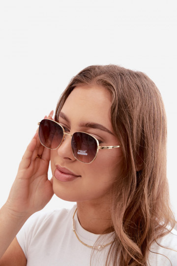 Saulesbrilles ar plānām rāmēm UV 400 brūnā krāsā