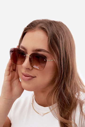 Bezrāmju saulesbrilles ar UV 400 filtriem brūnā krāsā