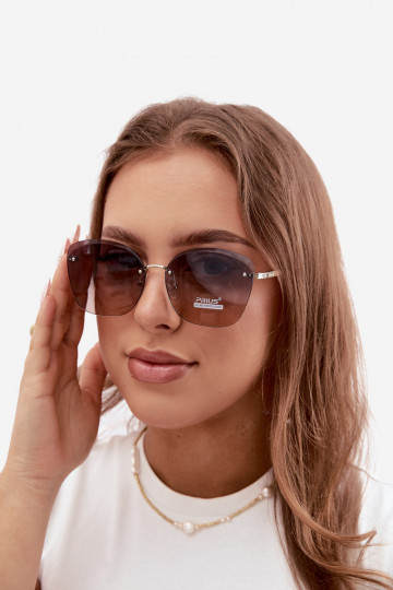 Saulesbrilles bez rāmja ar UV 400 filtru tumši brūnas