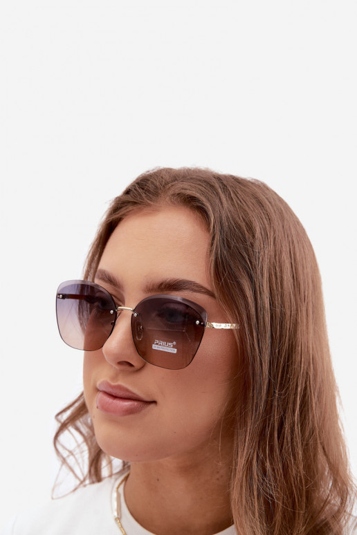 Saulesbrilles bez rāmja ar UV 400 filtru tumši brūnas