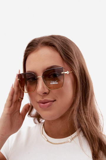 Bezrāmju saulesbrilles kaķa acs dzeltenas ar UV 400 filtriem