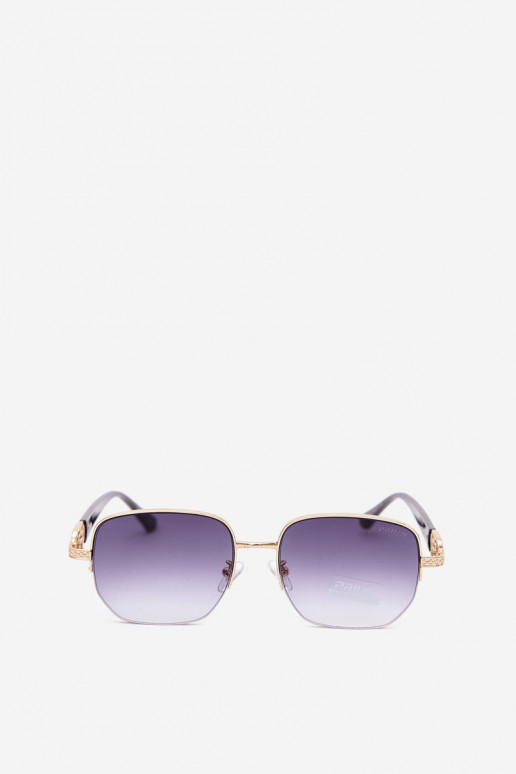 Saulesbrilles ar plānām rāmēm un UV filtru, zelta-melnas