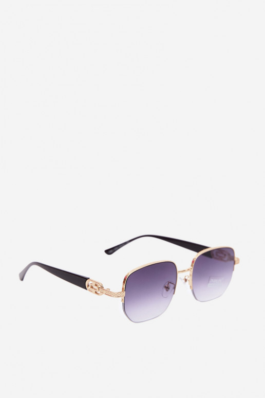 Saulesbrilles ar plānām rāmēm un UV filtru, zelta-melnas