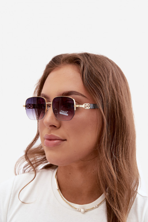 Saulesbrilles ar plānām rāmēm un UV filtru, zelta-melnas