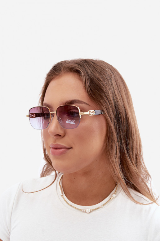 Saulesbrilles ar plānām rāmēm un UV filtru, purpura