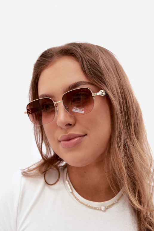 Saulesbrilles ar plānām rāmēm un UV filtru, rozā