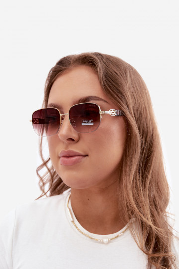 Saulesbrilles ar plānām rāmēm un UV filtru, brūnas