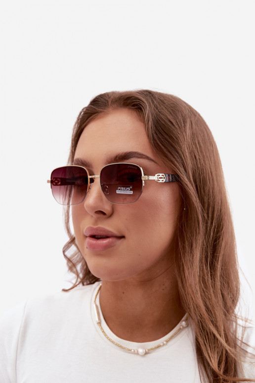 Saulesbrilles ar plānām rāmēm un UV filtru, brūnas