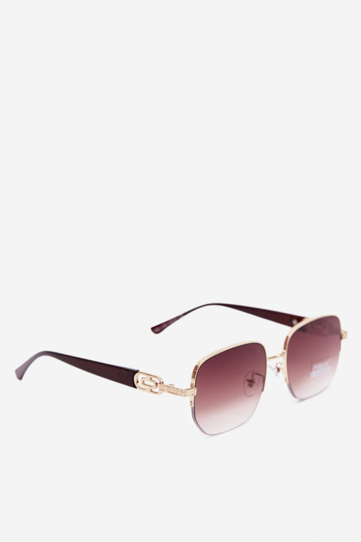 Saulesbrilles ar plānām rāmēm un UV filtru, brūnas
