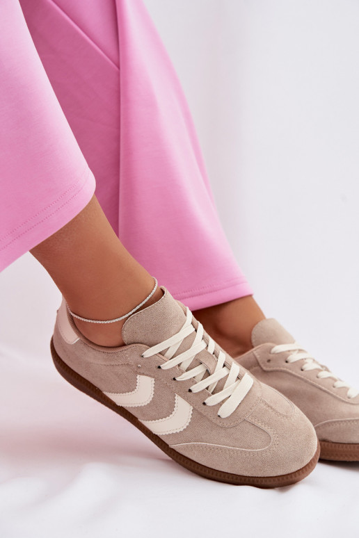 Beige sieviešu sneakeri no mākslīgās zamšā Jesavella