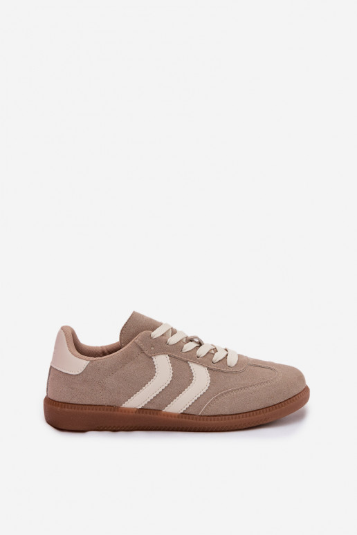 Beige sieviešu sneakeri no mākslīgās zamšā Jesavella