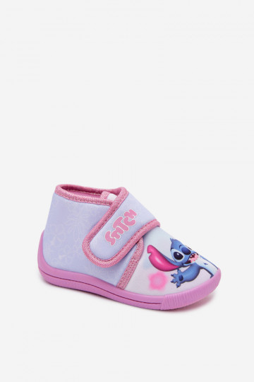 Bērnu čības ar velcro STITCH rozā
