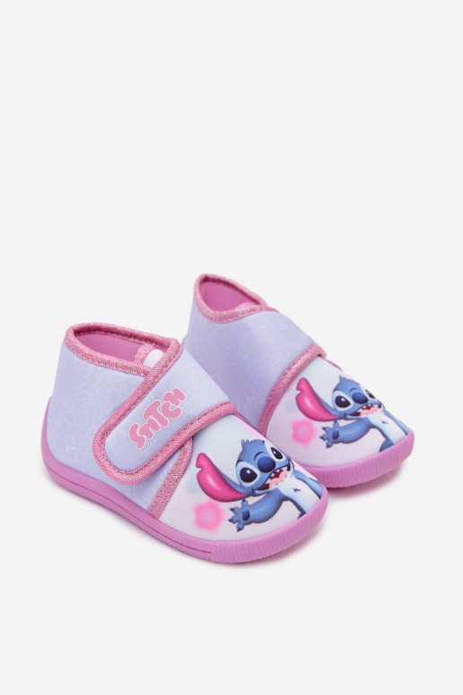 Bērnu čības ar velcro STITCH rozā