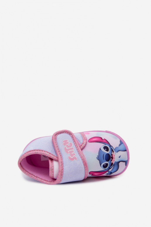 Bērnu čības ar velcro STITCH rozā
