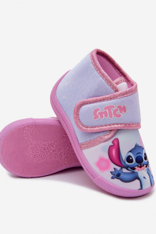Bērnu čības ar velcro STITCH rozā