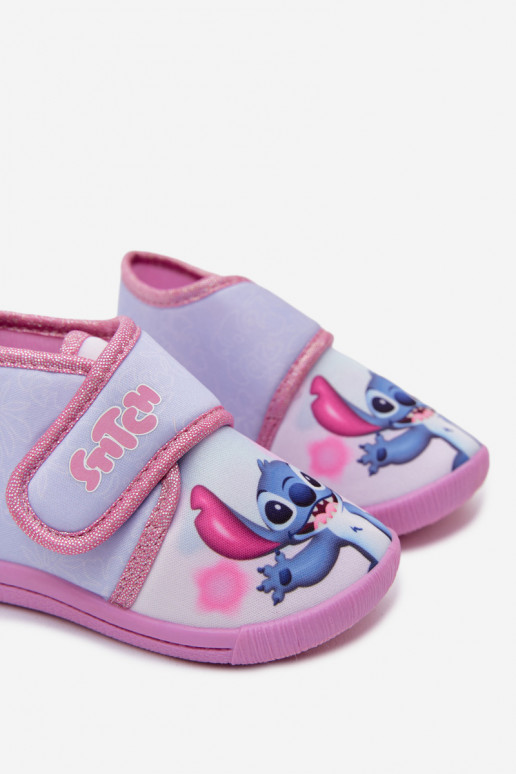 Bērnu čības ar velcro STITCH rozā