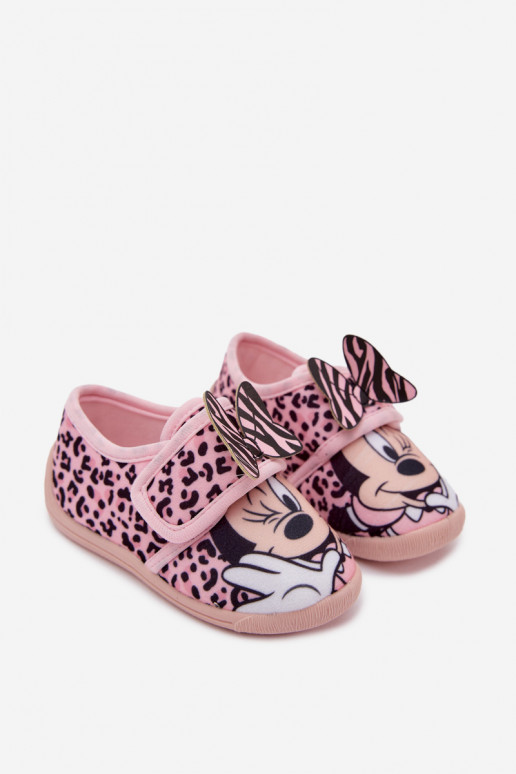 Bērnu čības ar velcro MINNIE MOUSE rozā