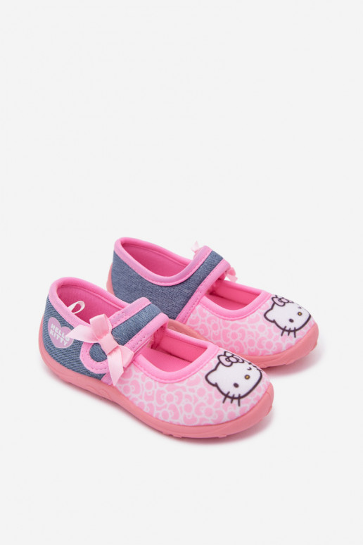 Bērnu čības ar velcro HELLO KITTY rozā