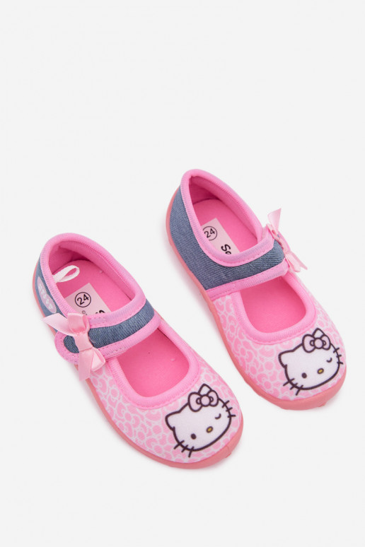 Bērnu čības ar velcro HELLO KITTY rozā