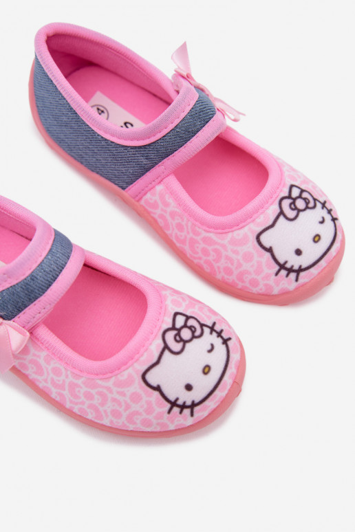 Bērnu čības ar velcro HELLO KITTY rozā