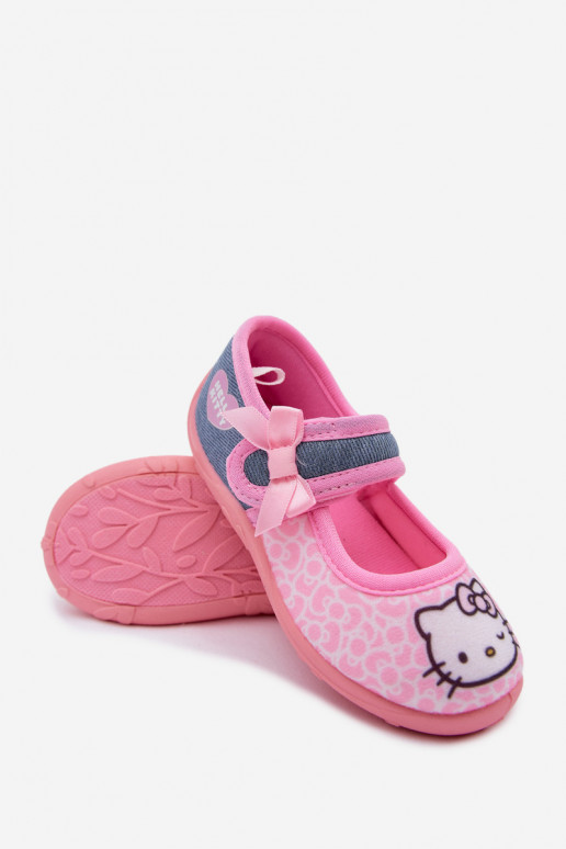 Bērnu čības ar velcro HELLO KITTY rozā