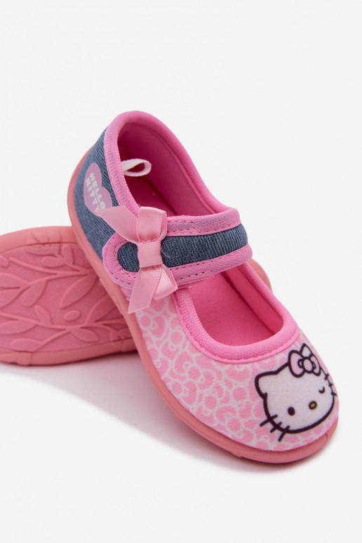 Bērnu čības ar velcro HELLO KITTY rozā