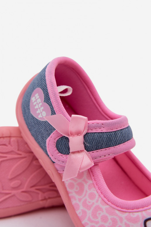 Bērnu čības ar velcro HELLO KITTY rozā