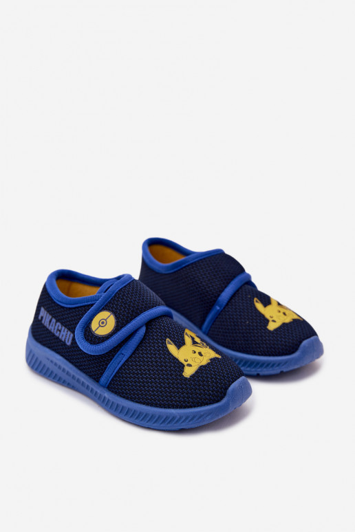 Zēnu čības ar velcro Pikachu tumši zili