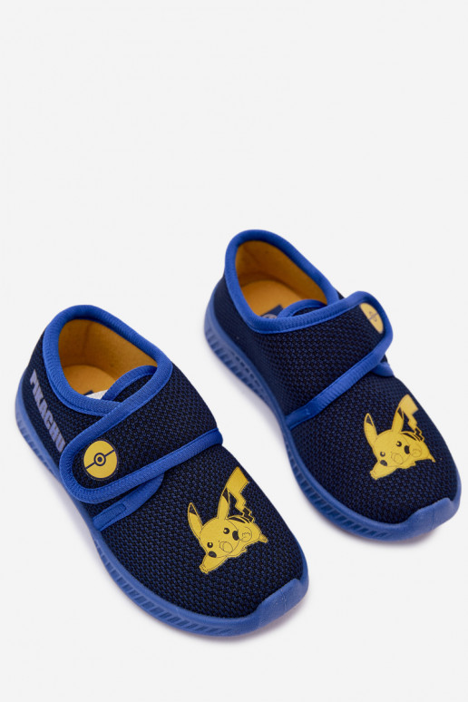 Zēnu čības ar velcro Pikachu tumši zili