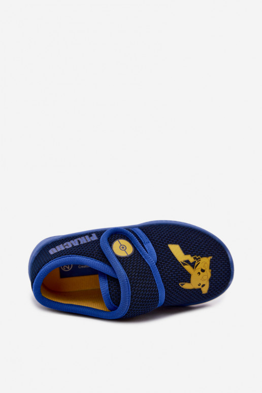 Zēnu čības ar velcro Pikachu tumši zili