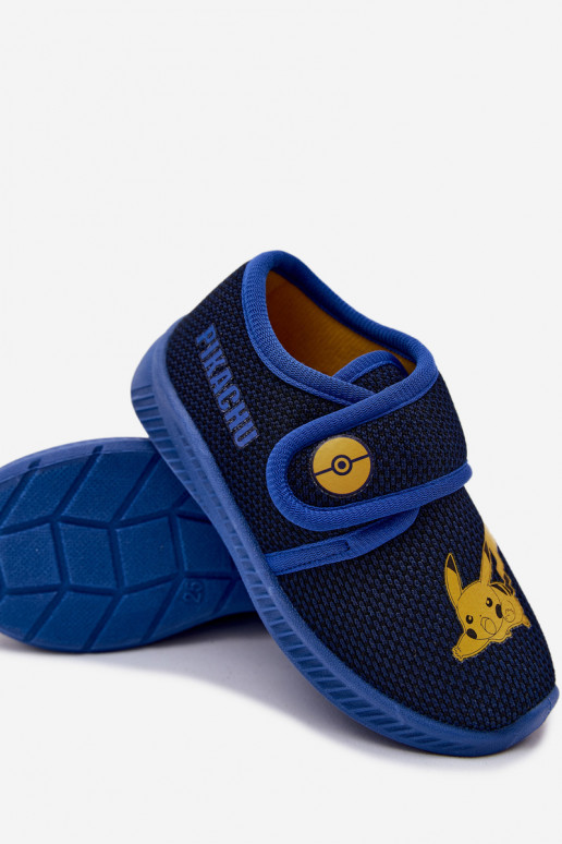 Zēnu čības ar velcro Pikachu tumši zili