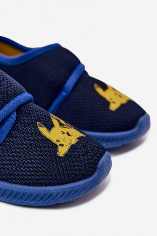 Zēnu čības ar velcro Pikachu tumši zili