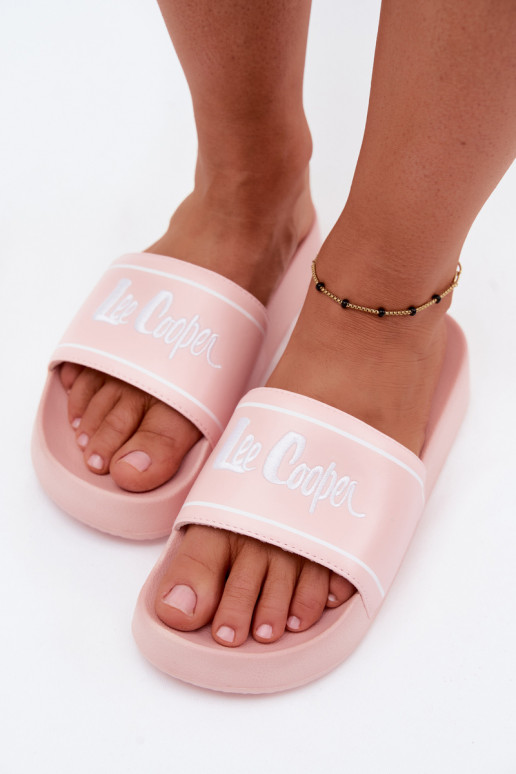 Sieviešu rozā čības ar platformu Lee Cooper