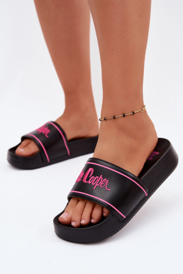 Sieviešu melnas čības ar platformu Lee Cooper