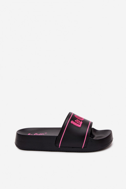 Sieviešu melnas čības ar platformu Lee Cooper