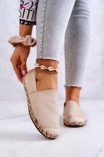 Beige ievelkamās espadrilles Big Star JJ274899 2