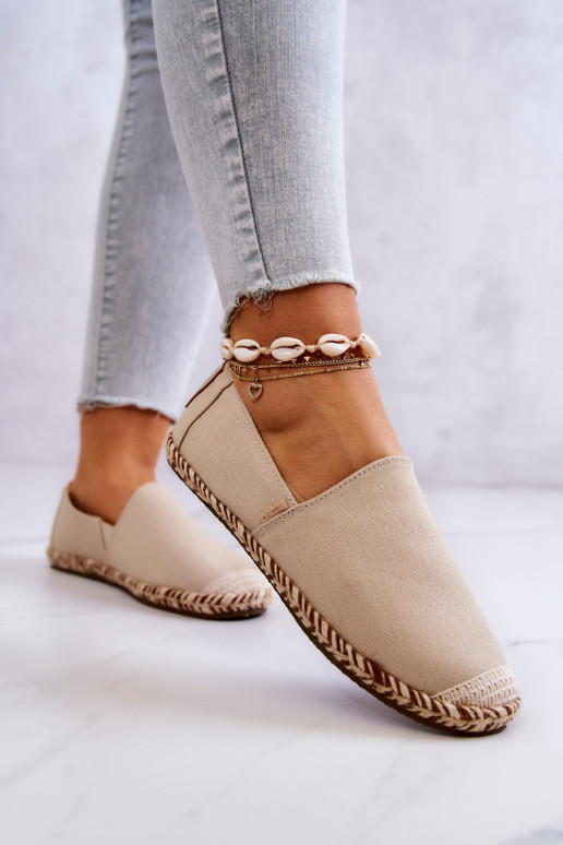Beige ievelkamās espadrilles Big Star JJ274899