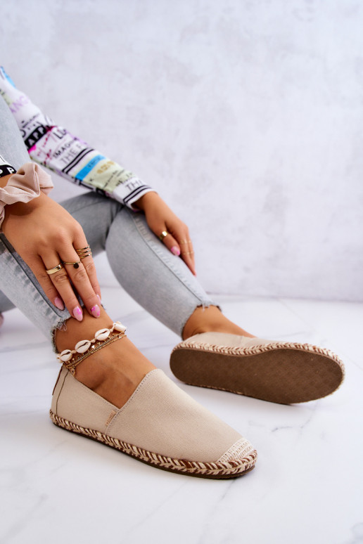 Beige ievelkamās espadrilles Big Star JJ274899