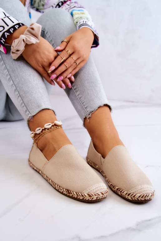 Beige ievelkamās espadrilles Big Star JJ274899