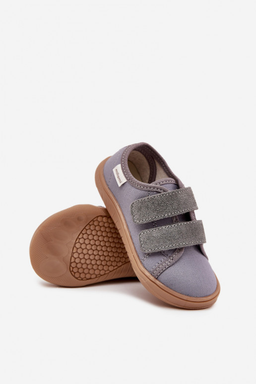 Zēnu pelēkas krāsas "Barefoot" čības "Gludi" Milami Saphira