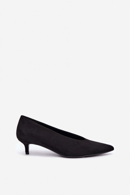 Melni zamšādas apavi ar Kitten Heel Nuretta