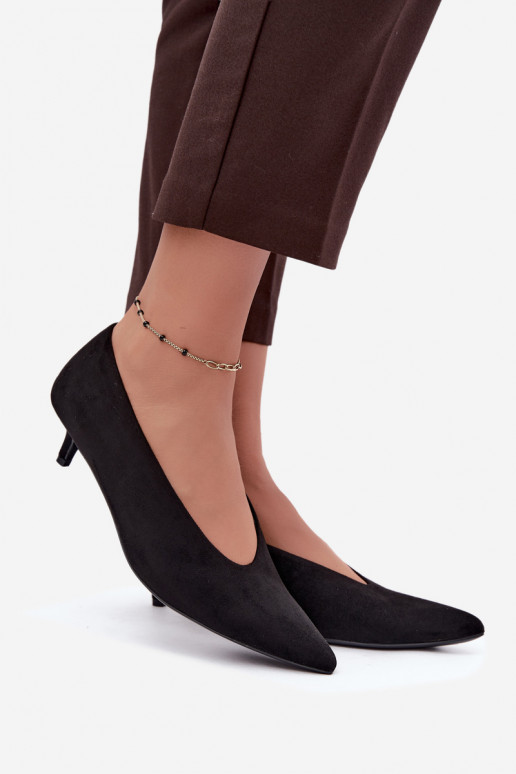 Melni zamšādas apavi ar Kitten Heel Nuretta