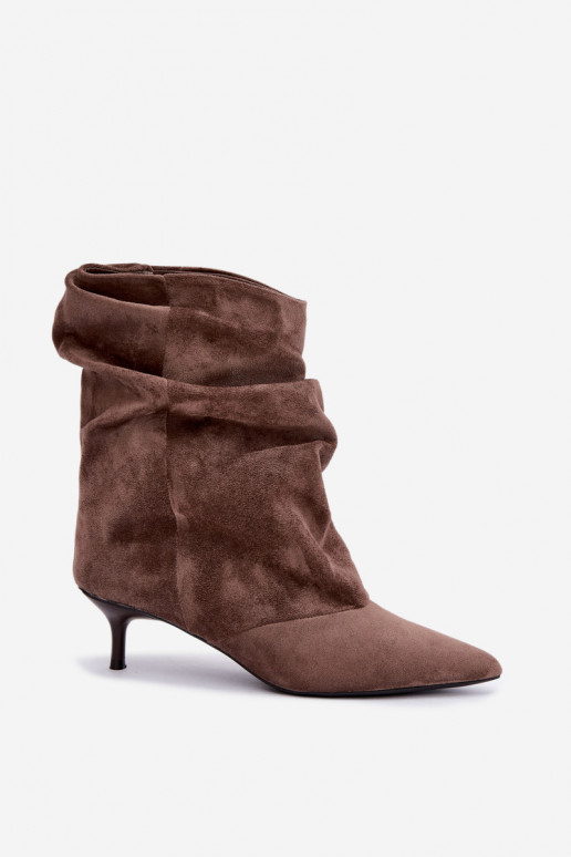 slouchy tipa zābaki ar papēžiem khaki krāsā Farren