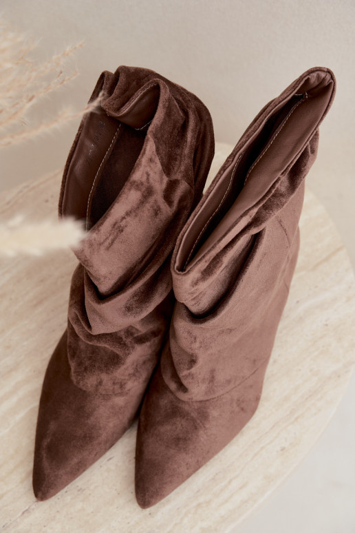 slouchy tipa zābaki ar papēžiem khaki krāsā Farren