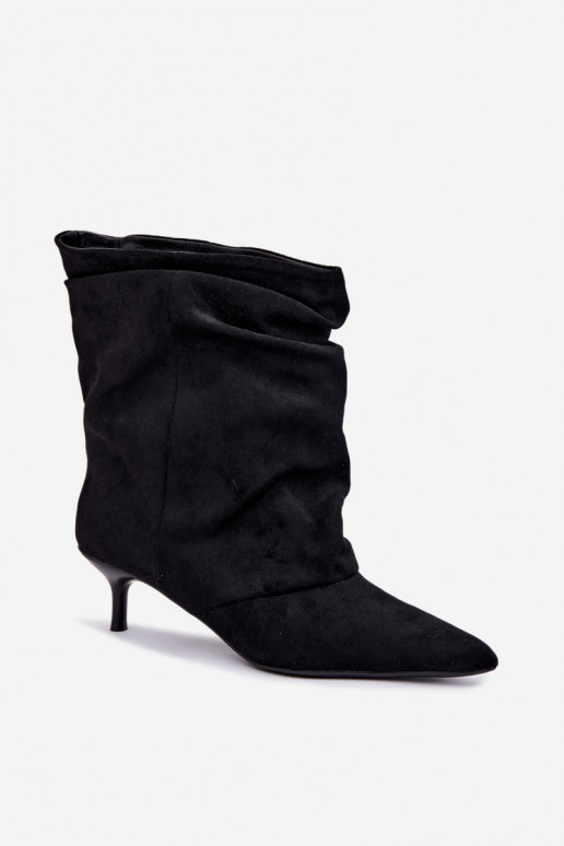slouchy tipa zābaki ar papēžiem melnā krāsā Farren