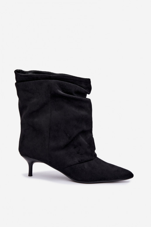 slouchy tipa zābaki ar papēžiem melnā krāsā Farren