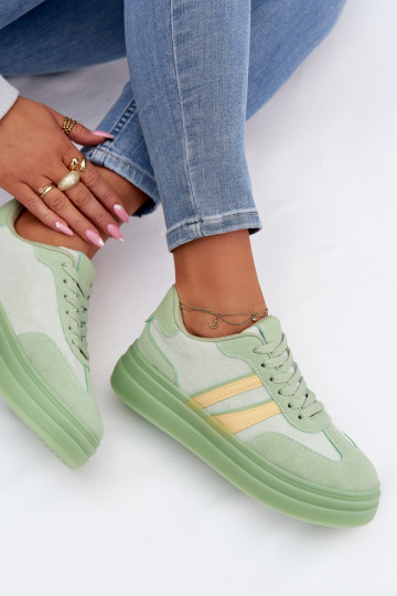 Sneakers modeļa apavi Sieviešu ar platformu Zaļas krāsas Galleria
